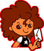 마리가 우편 봉투를 들고 있는 그림